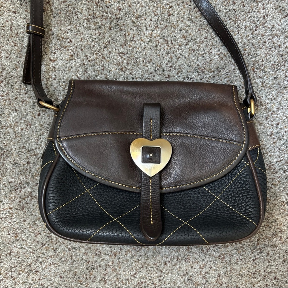 Dooney and Bourke heart buckle leather bag crossbody